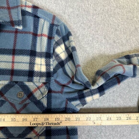 Freedom Foundry Mens Size Medium Button Front Flannel Shirt Blue White Plaid - Picture 2 of 8